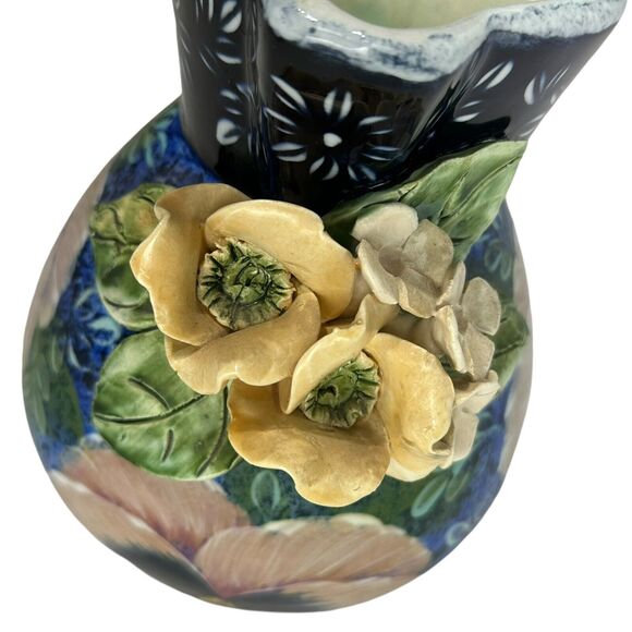 lesal ceramics lisa lindberg floral handpainted pitcher - Picture 5 of 12